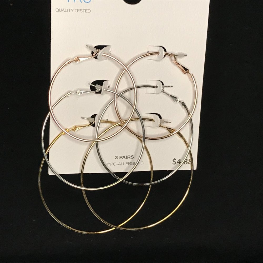 Gold and Silver Hoop Earrings